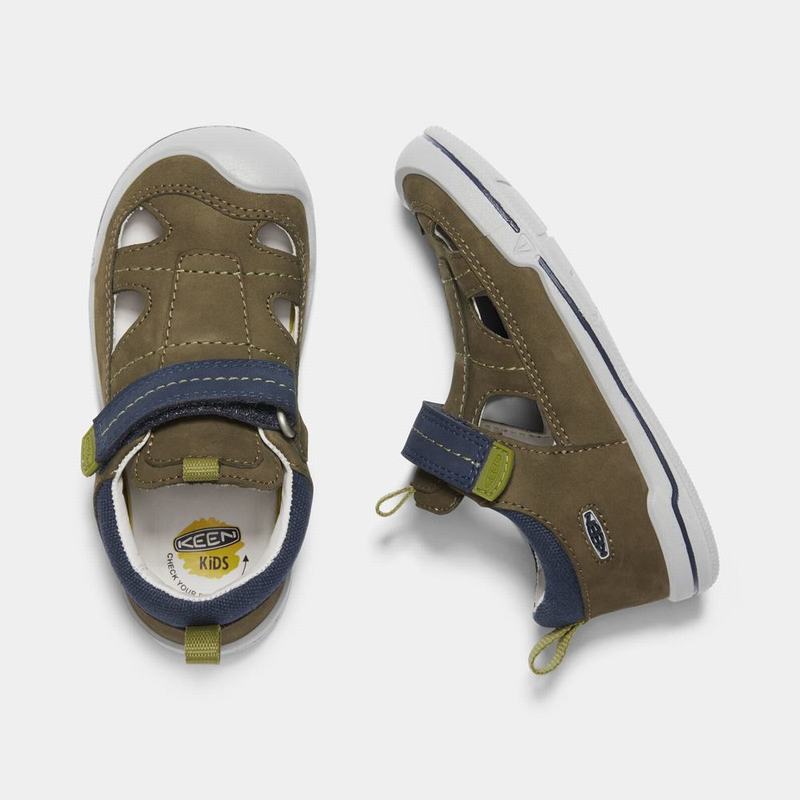 Keen Sprout Fisherman Kids Sandals Dark Olive/Navy NZ (9514-AGVHK)